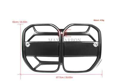 MAX CARBON PERFORMANCE Dry Carbon Front Kühlergrill Nieren Gitter für BMW G22 G23