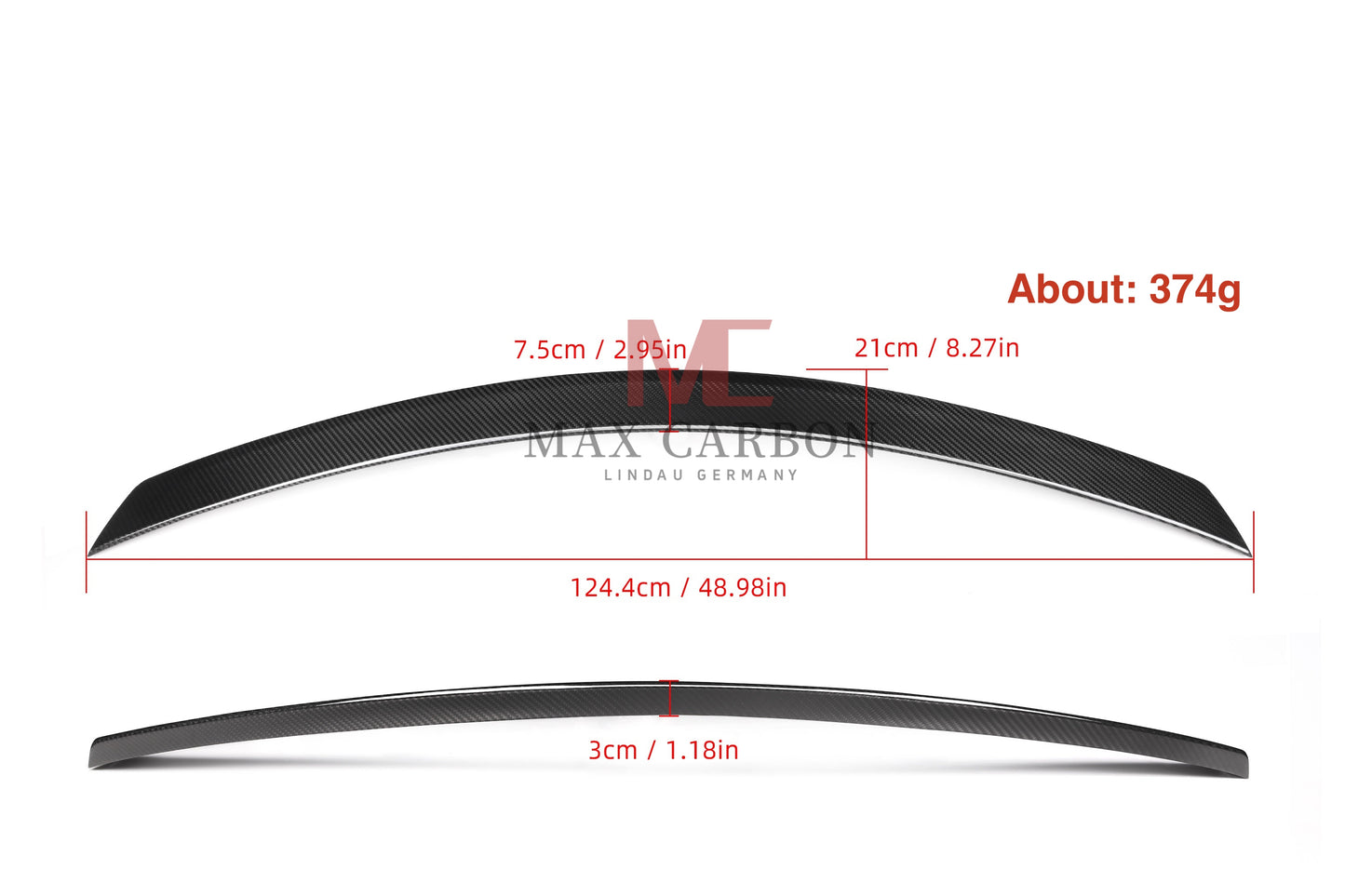 Lèvre de becquet arrière MC MAX CARBON Performance pour Mercedes Benz classe C W204 C204 AMG C63 