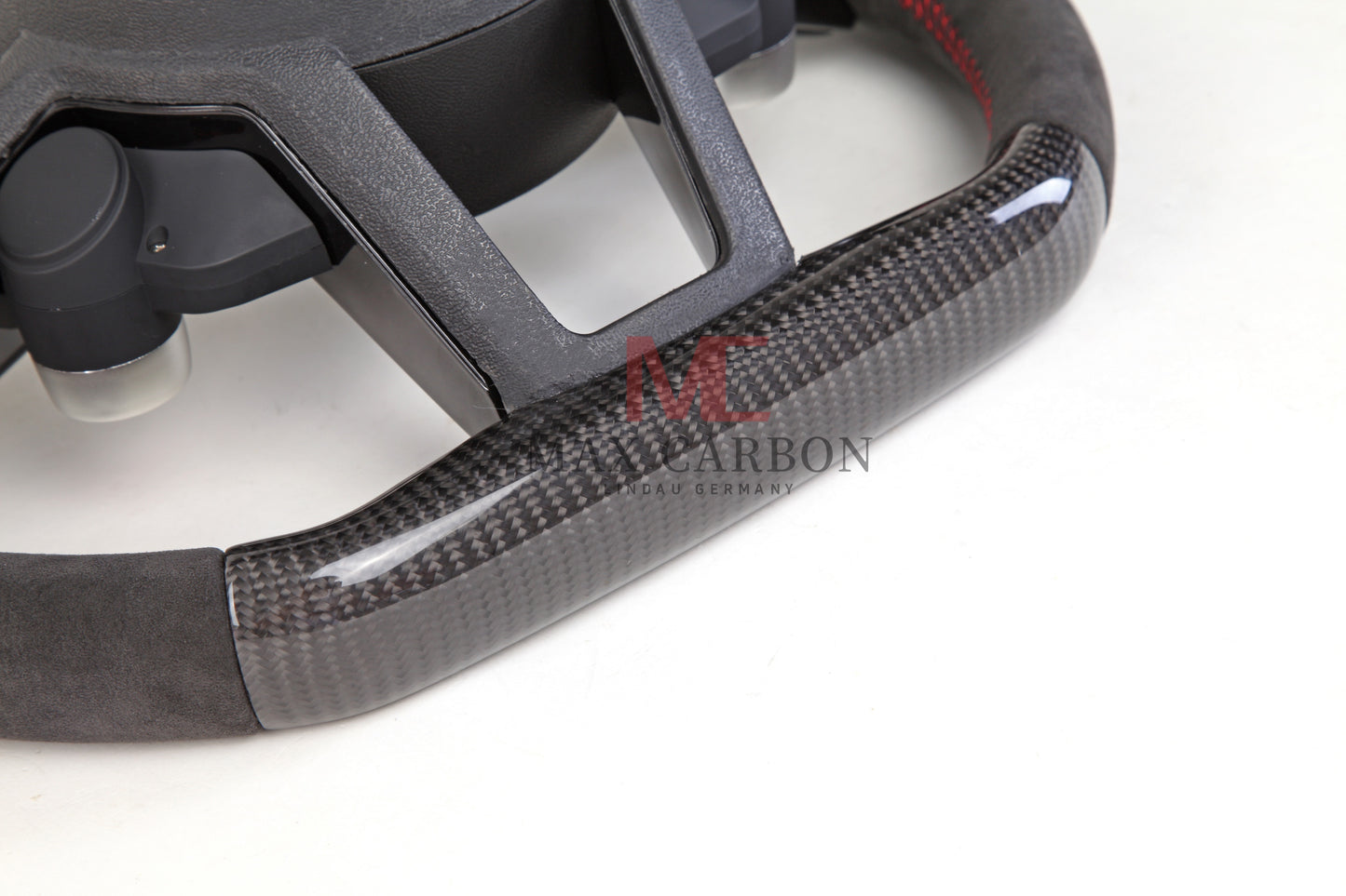 MC MAX CARBON Performance Dry Carbon complete steering wheel with buttons and shift paddles replacement for Audi R8 4S 