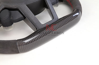 MC MAX CARBON Performance Dry Carbon complete steering wheel with buttons and shift paddles replacement for Audi R8 4S 