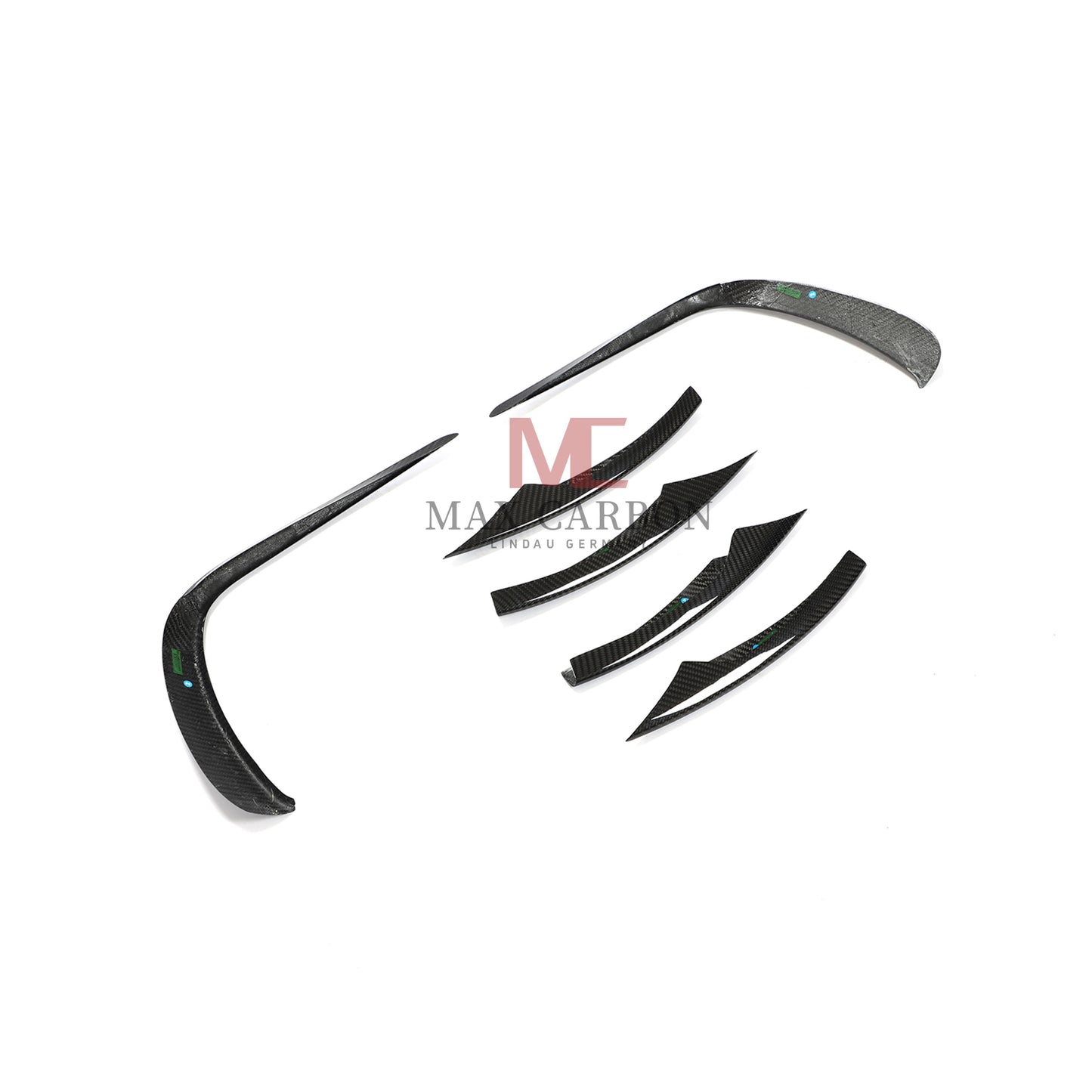 MC Performance 6 pièces Canards de pare-chocs avant en carbone pour Mercedes Benz classe E W213 S213 E300 E350 E400 E450