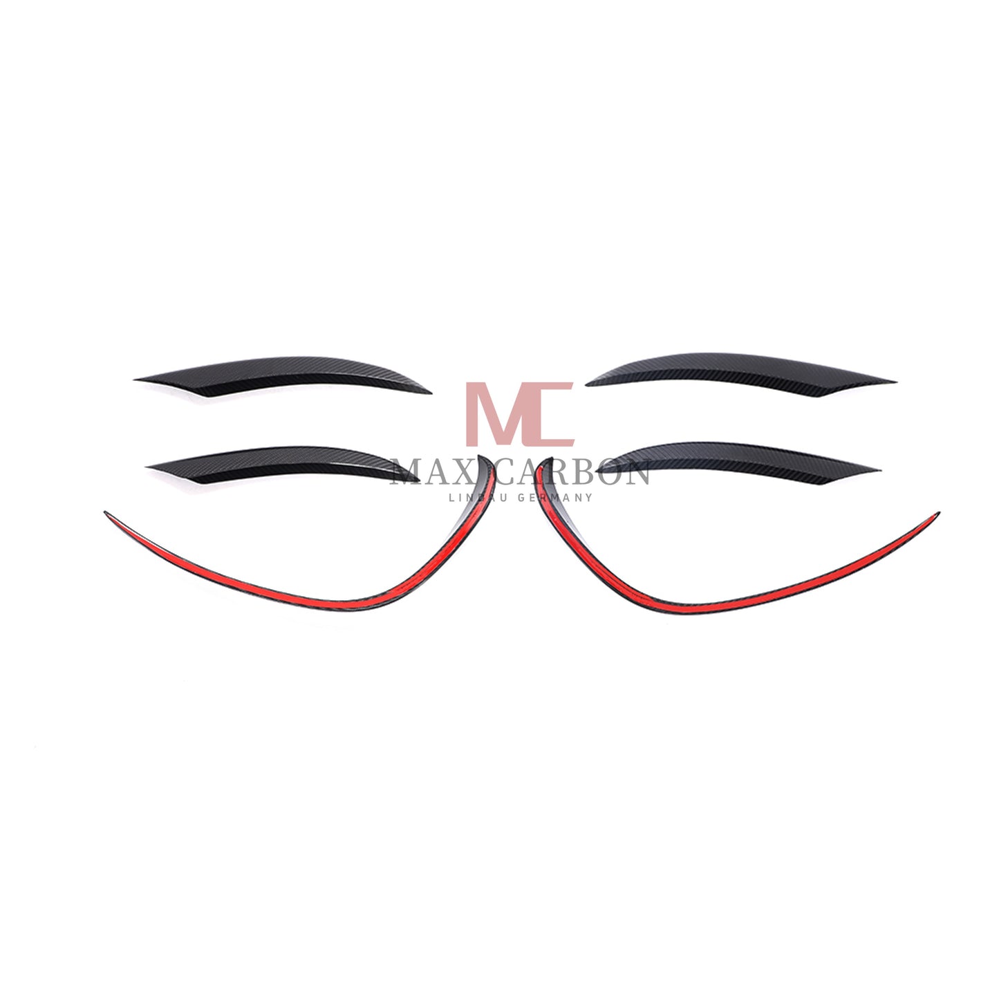 MC MAX CARBON Performance W205 C205 A205 S205 Front Bumper Canards for Mercedes Benz C Class Sport 