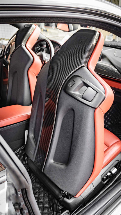 MAX CARBON Dry Carbon Prepreg Sitz Abdeckung Cover passend für BMW M2 Competition F87 M3 F80 M4 F82 F83