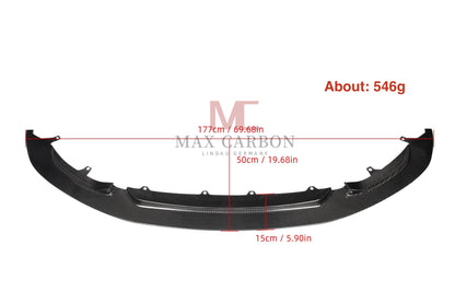 MAX CARBON Dry Carbon Prepreg Performance Frontlippe Ersatz passend für BMW M3 F80 M4 F82 F83 GT4