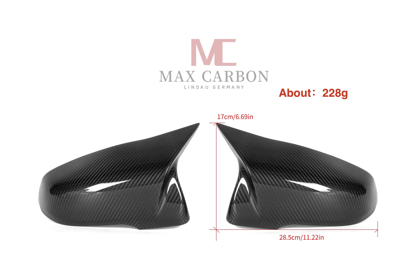 MAX CARBON Performance Sport Spiegelkappen mirror Cover Ersatz für BMW F40 F44 F45 F46 F48 F39 G29