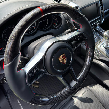MAX CARBON Performance Carbon Lenkrad Ersatz für Porsche Cayenne Macan 911 Cayman Boxster Panamera