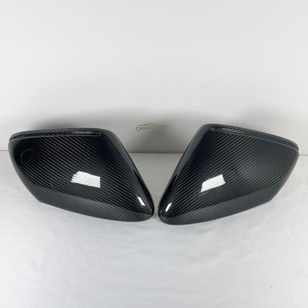 MAX CARBON Performance genuine dry carbon replacement mirror caps for Porsche 911 992 Taycan