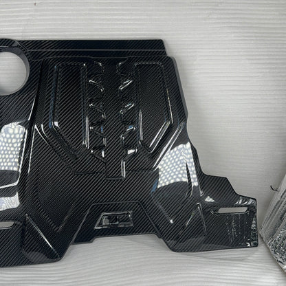 MAX CARBON Performance Trockencarbon Motorabdeckung Motorraum Ersatz für BMW M5 F90 M8 F91 F92 F93