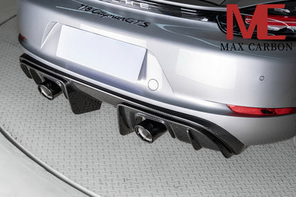 MAX CARBON DRY Carbon rear diffuser replacement diffuser suitable for Porsche 718 982 Cayman Boxster only GT4 and Spyder 