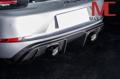 MAX CARBON DRY Carbon rear diffuser replacement diffuser suitable for Porsche 718 982 Cayman Boxster only GT4 and Spyder 