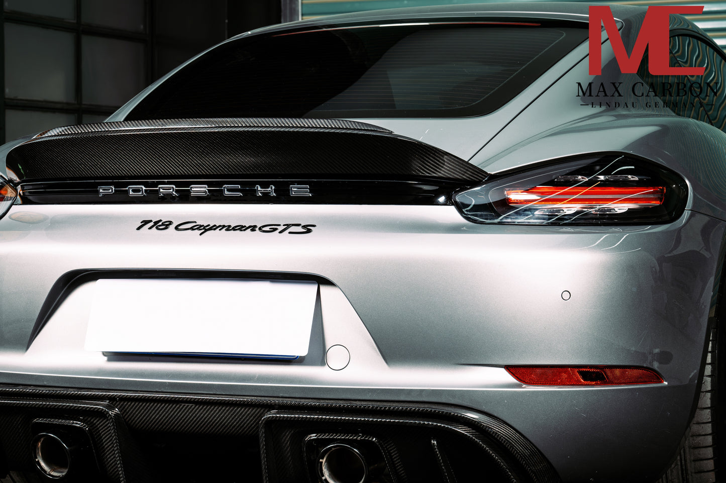 MAX CARBON DRY Carbon Spoiler Heckspoiler passend für Porsche 718 982 Cayman Boxster