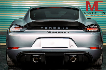MAX CARBON DRY Carbon Spoiler Heckspoiler passend für Porsche 718 982 Cayman Boxster