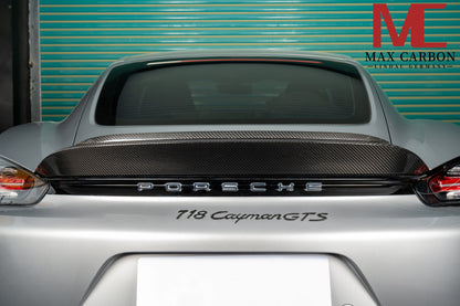 MAX CARBON DRY Carbon Spoiler Heckspoiler passend für Porsche 718 982 Cayman Boxster