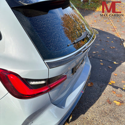 MAX CARBON Dry Carbon Heckspoiler Spoiler Lippe Mitte für BMW M3 G81 Touring G21 M340i SQ Style