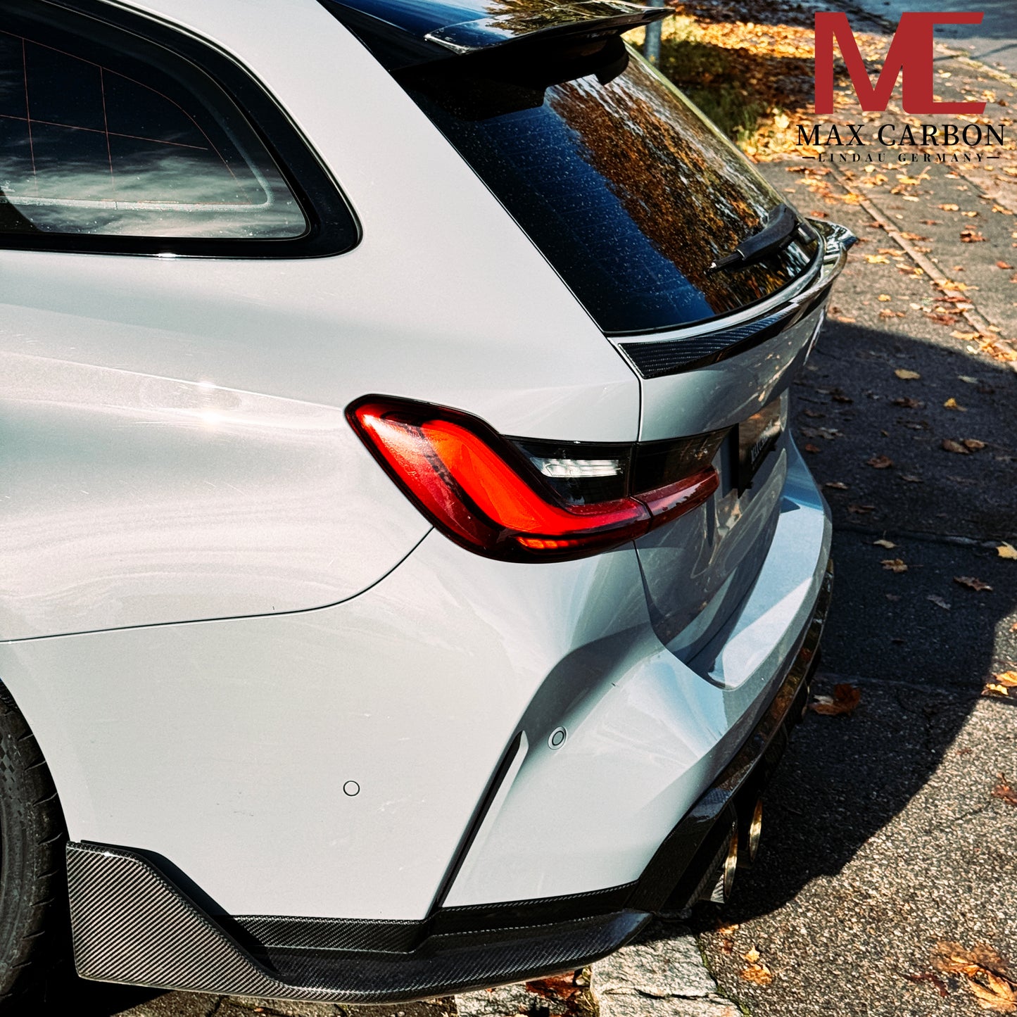 MAX CARBON Dry Carbon Heckspoiler Spoiler Lippe Mitte für BMW M3 G81 Touring G21 M340i SQ Style