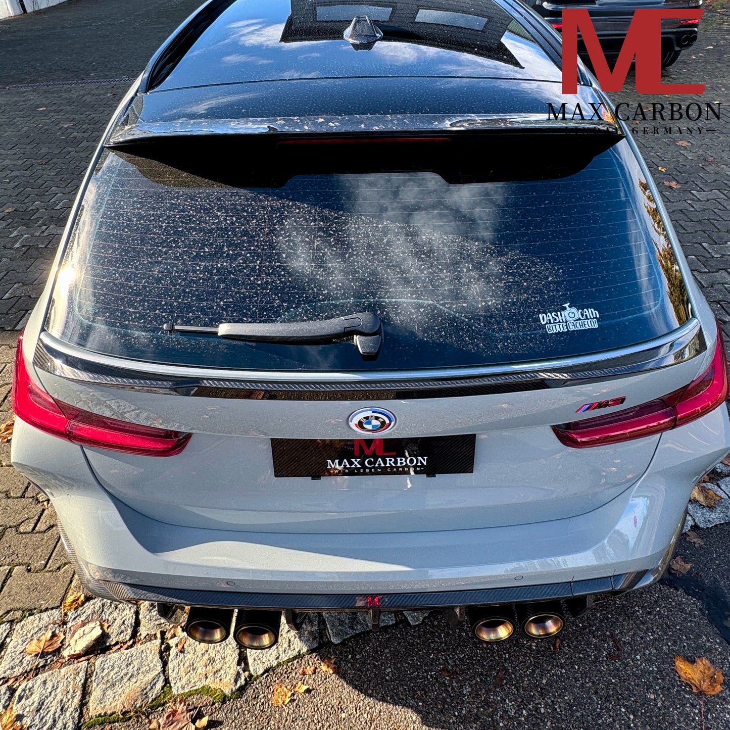 MAX CARBON Dry Carbon Heckspoiler Spoiler Lippe Mitte für BMW M3 G81 Touring G21 M340i SQ Style