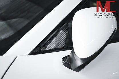MAX CARBON Dry Carbon Performance Fenster Ecke A Säule Ersatz für Porsche 911  991 981 982 Cayman Boxster