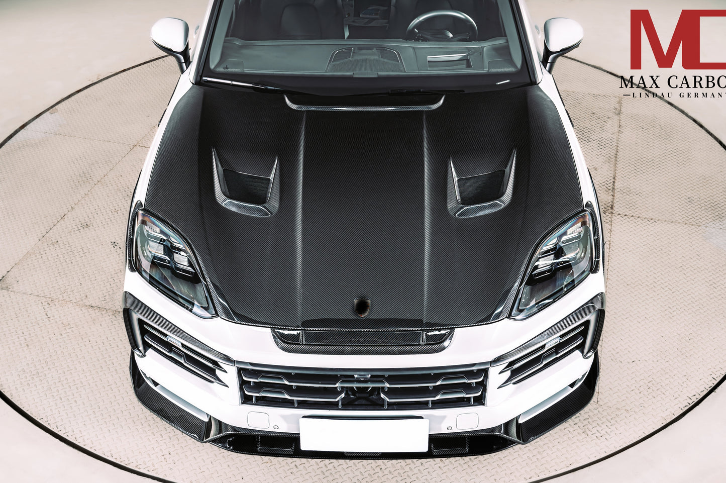 MAX CARBON DRY Carbon bonnet attachment for Porsche Cayenne S GTS 9YA .2 