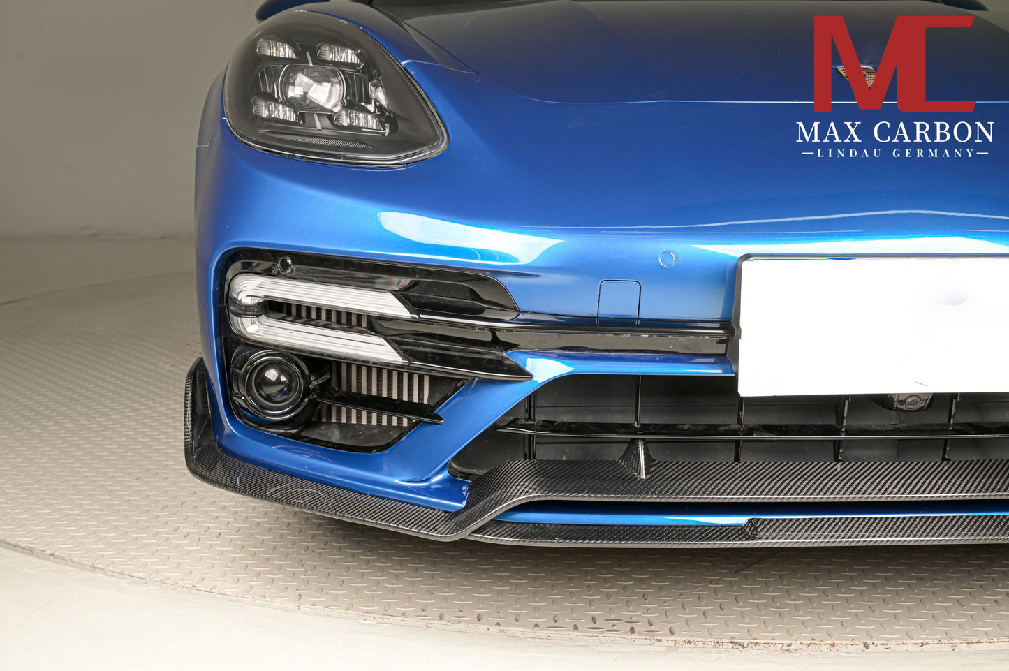 Becquet avant MAX CARBON DRY CARBON adapté aux Porsche Panamera 971 971.1 971.2 Turbo et Turbo S