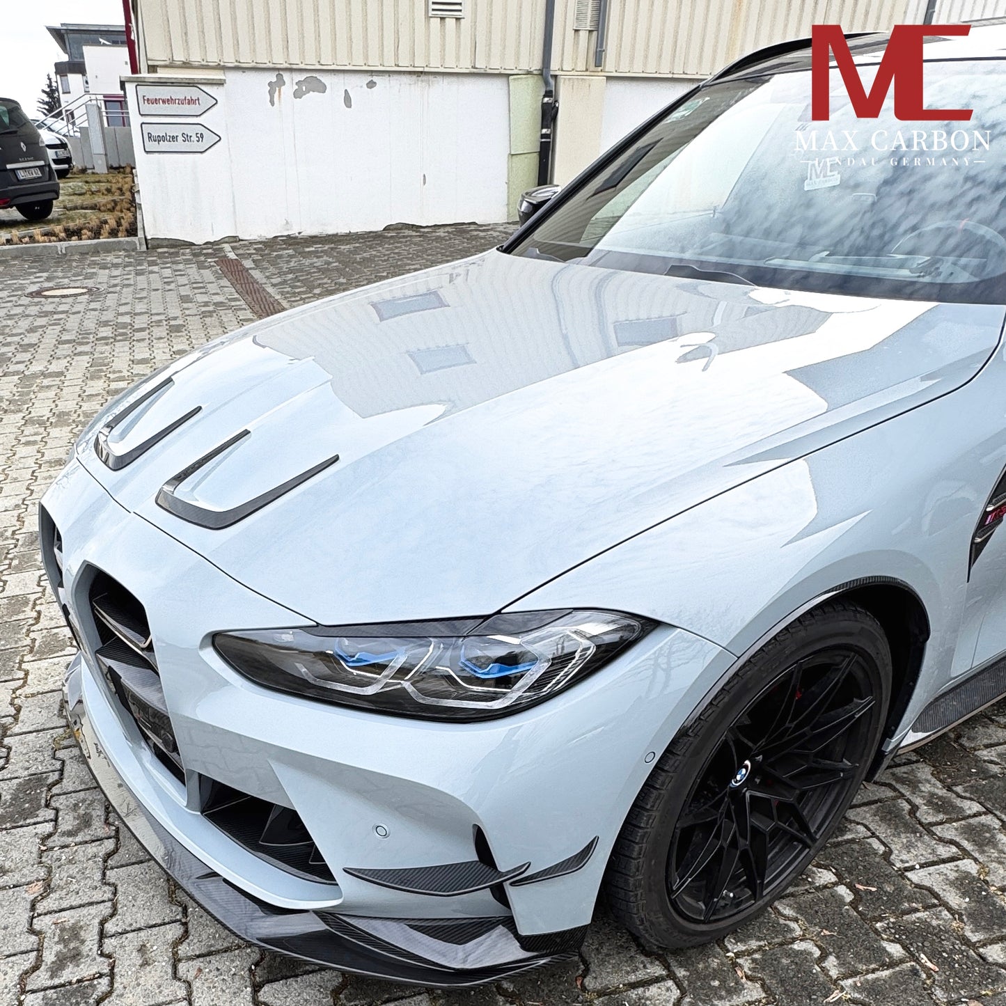 MAX CARBON Dry Carbon Prepreg fixation avant lèvre avant une pièce pour BMW G80 G81 G82 G83 M3 M4