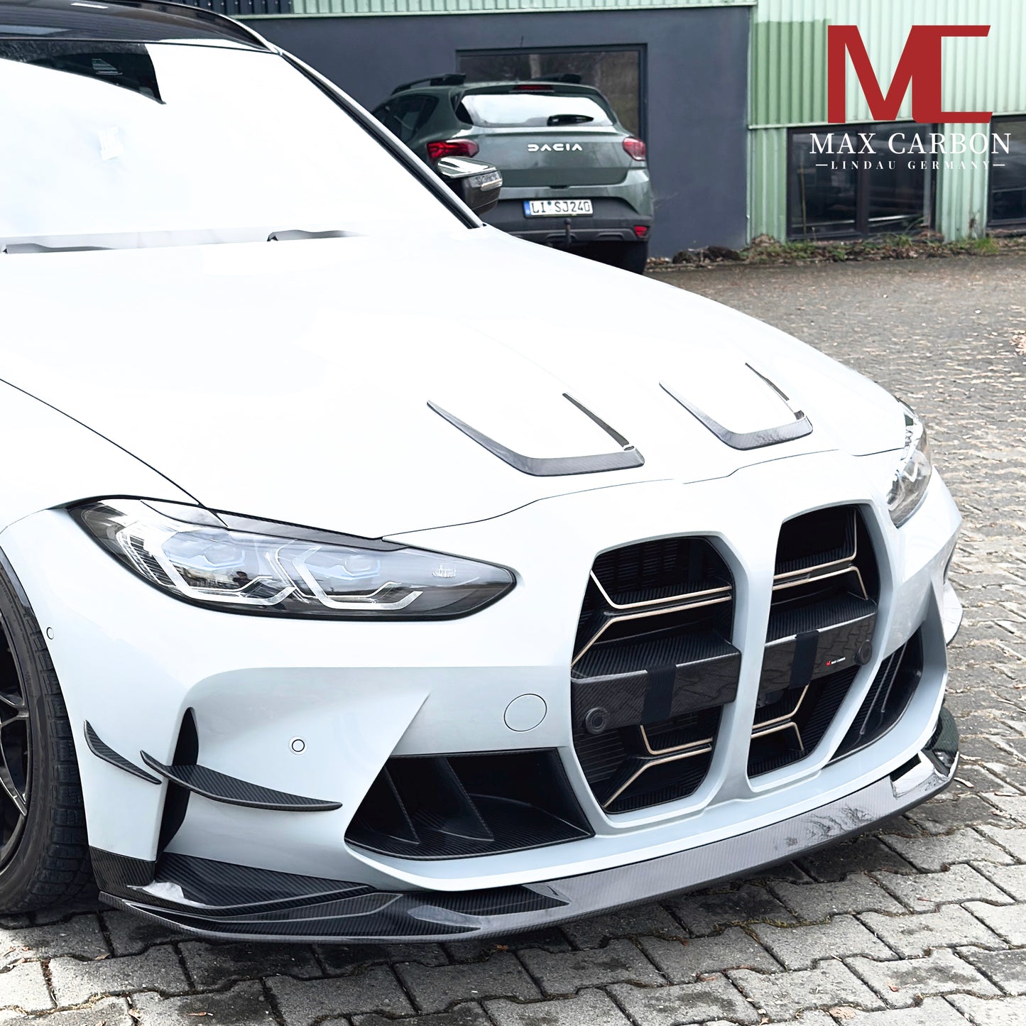 MAX CARBON Dry Carbon Prepreg fixation avant lèvre avant une pièce pour BMW G80 G81 G82 G83 M3 M4