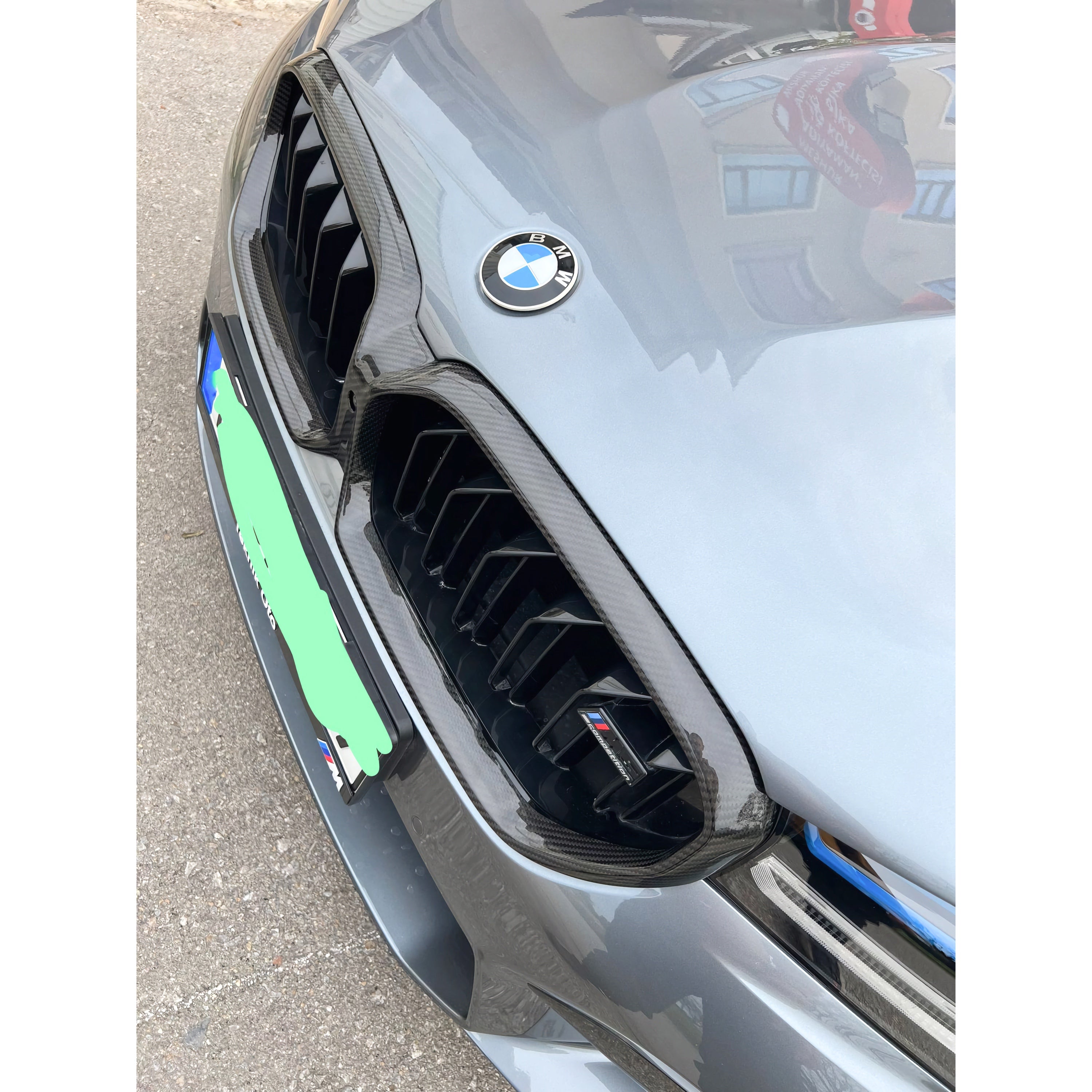 MAX CARBON Performance Echt Voll Karbon Dry Carbon Prepreg Frontgrill Nieren ADD-ON für BMW M5 F90 LCI