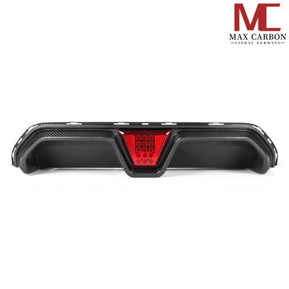 Diffuseur arrière en carbone sec MAX CARBON adapté à BMW M5 F90 incl. LCI et CS avec LED 